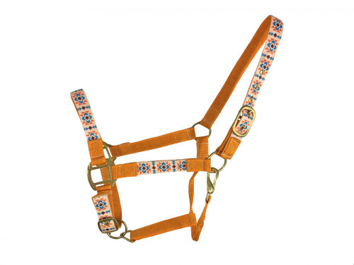 Nylon Halter w/ Orange Southwest Print