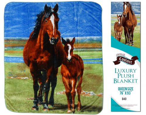 Showman Couture Luxury Plush Blanket w/ Mare & Foal Print