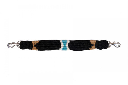 Showman Black Mohair Wool Multi-Strand Southwest Design Wither Strap