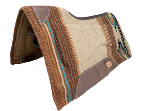 Showman Tan & Brown Wool Saddle Pad w/ Memory Felt