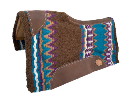Klassy Cowgirl Brown, Purple & Turquoise Wool Saddle Pad w/ Memory Felt