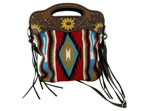 Showman Southwest Saddle Blanket Handbag w/ Sunflowers