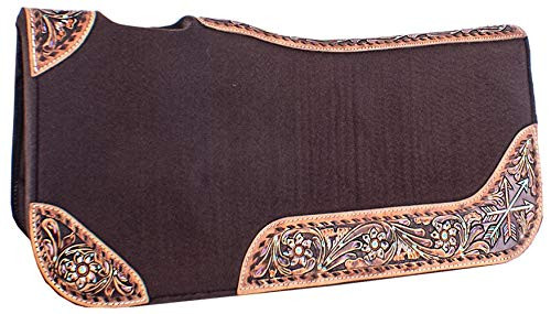 Showman 32" x 31" Felt Saddle Pad w/ Hand Painted Flower & Arrow Design