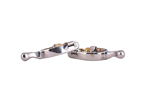 Showman Youth Stainless Steel Humane Spurs w/ Gold Buttons