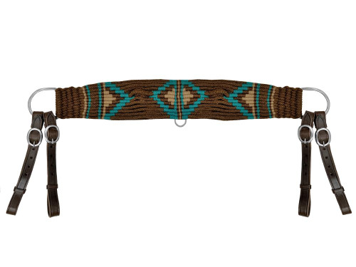 Showman Mohair Wool Brown & Teal Multi-Strand Tripping Collar