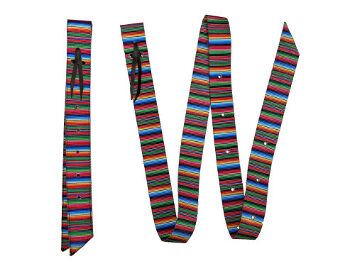 Showman Bright Serape Print Nylon Tie Strap & Off Billet Set