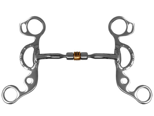 Showman Comfort Jointed Copper Roller Short Shank Snaffle Curb Bit