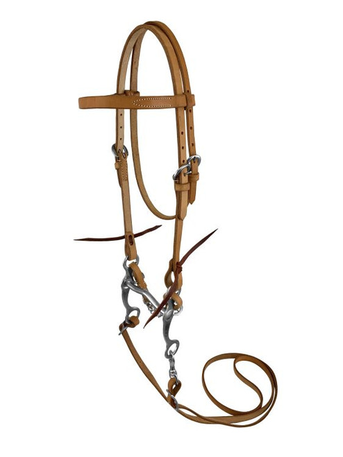 Showman Pony/Cob Argentina Cow Leather Bridle w/ Low Port Bit