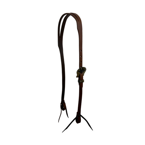 Showman Leather Split Ear Headstall w/ Cowboy Gambler Buckle