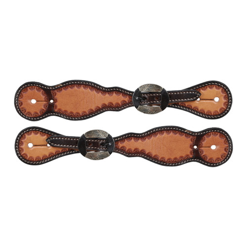 Showman Men's Argentina Cow Leather Rough Rider Spur Straps