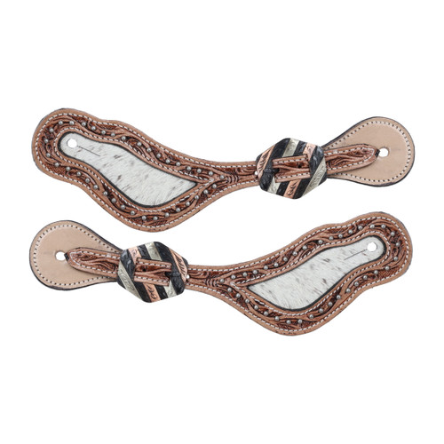 Showman Ladies Silver Edge Spur Straps