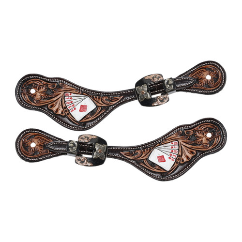 Showman Ladies Diamond Flush Spur Straps