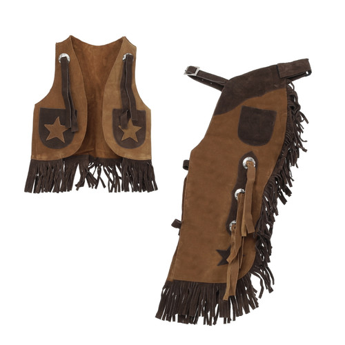 Showman Kid's Mustang Bay Chaps & Vest w/ Star Design