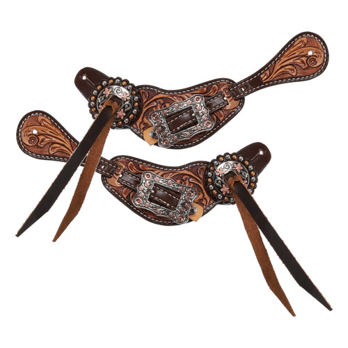 Showman Ladies Argentina Cow Leather Tumbleweed Spur Straps