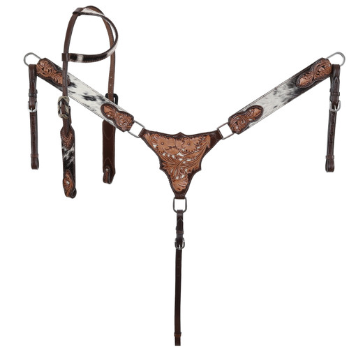 Showman Golden Plains Single Ear Headstall & Breast Collar Set