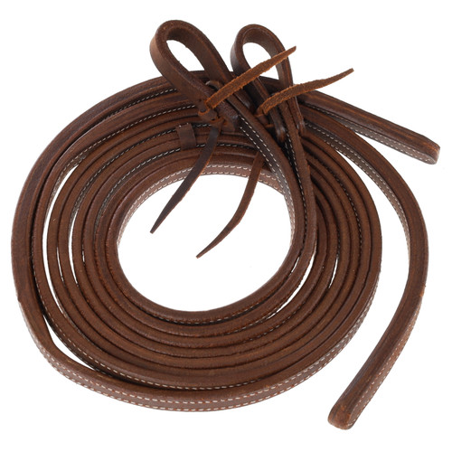 Showman 8 Ft Heavy Oiled Split Reins w/ Weighted Ends