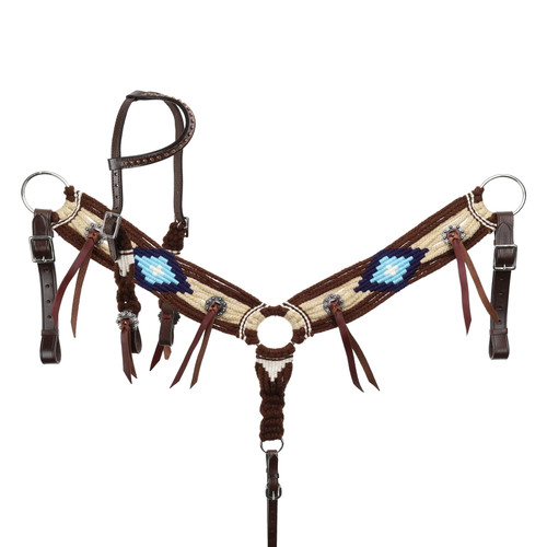 Showman High Desert Mohair Single Ear Headstall & Breast Collar Set - Pony Size