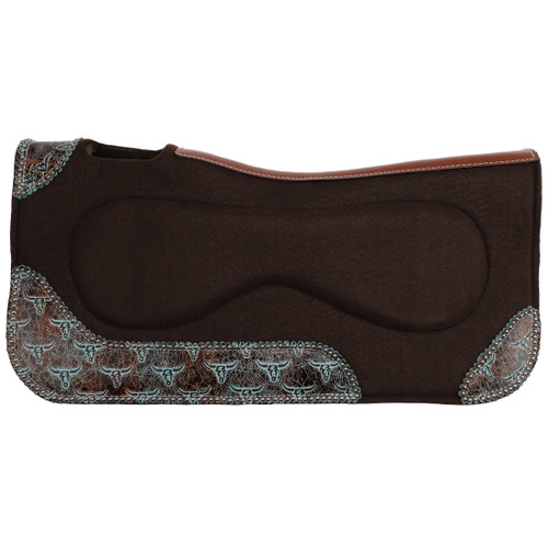 Showman 31" x 32" Weathered Steer Built-Up Felt Saddle Pad