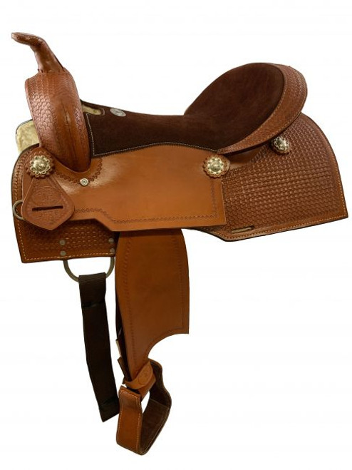 16" Double T Pleasure Style Saddle w/ Square Skirt & Full QH Bars 16" Double T Pleasure Style Saddle w/ Square Skirt & Full QH Bars