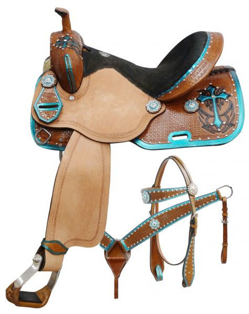 Double T Western Grace Barrel Style Saddle Set - 14, 15, 16 Inch