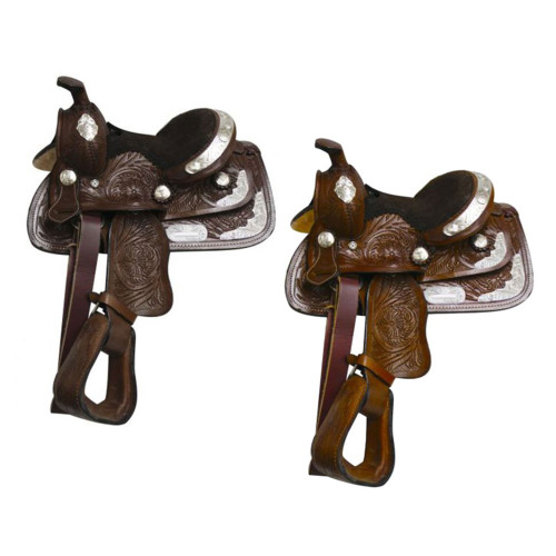 8" Fully Tooled Double T Pony / Youth Show Saddle 8" Fully Tooled Double T Pony / Youth Show Saddle