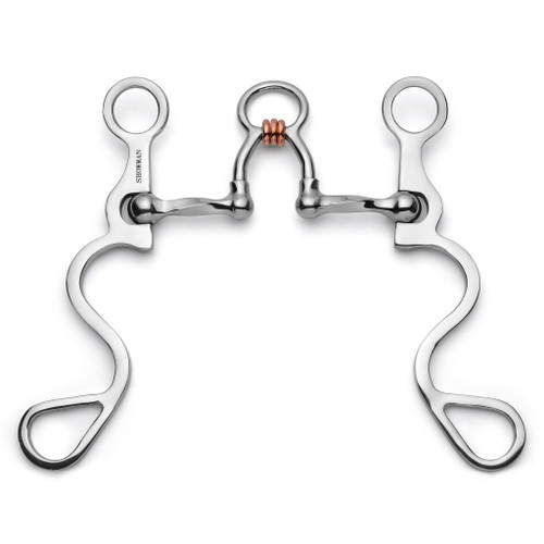 Showman Long S Shank Bit w/ Slow Twist Ported Copper Rollers Showman Long S Shank Bit w/ Slow Twist Ported Copper Rollers