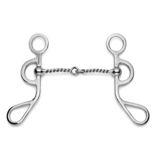 Showman Argentine Shank Bit w/ Twisted Wire Snaffle Showman Argentine Shank Bit w/ Twisted Wire Snaffle