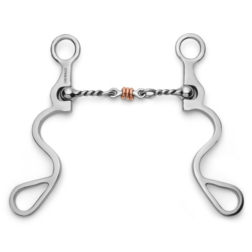 Showman Long S Shank Bit w/ Jointed Twisted Wire Dog Bone Showman Long S Shank Bit w/ Jointed Twisted Wire Dog Bone