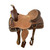 Roper Style Saddle w/ Basket Tooling & Buckstitch Trim - 16 Inch
