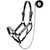 Showman Silver & Black Scroll Leather Show Halter with Lead - Average