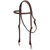 Showman Oiled Harness Leather Browband Headstall w/ Barbwire Tooling