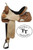 14", 15", 16" Double T Barrel Style Saddle with Floral Embossed Suede Seat. Full QH Bars