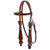 Showman Tooled Leather Headstall & Breast Collar Set w/ Brushed Copper Accents