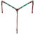 Showman Headstall & Breast Collar Set w/ Teal, Gold & Black Beaded Cross Design