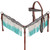 Showman Headstall & Breast Collar Set w/ Blue Diamond Print & Blue Ombre Fringe