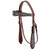 Showman Headstall & Breast Collar Set w/ Blue Diamond Print & Blue Ombre Fringe