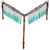 Showman Headstall & Breast Collar Set w/ Blue Diamond Print & Blue Ombre Fringe