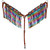 Showman Serape Print Leather Headstall & Breast Collar Set w/ Metallic Fringe