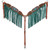 Showman Leather Headstall & Breast Collar Set w/ Beaded Inlay & Turquoise Fringe