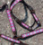 Showman Argentina Cow Leather Headstall & Breast Collar Set w/ Pink Navajo Beaded Inlays