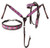 Showman Argentina Cow Leather Headstall & Breast Collar Set w/ Pink Navajo Beaded Inlays Showman Argentina Cow Leather Headstall & Breast Collar Set w/ Pink Navajo Beaded Inlays