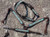 Showman Argentina Cow Leather Headstall & Breast Collar Set w/ Teal Navajo Beaded Inlays