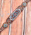 Showman Leather Headstall & Breast Collar Set w/ Light Blue & Burgundy Beaded Design