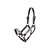Showman Silver & Black Scroll Leather Show Halter with Lead - Mini