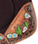 Showman 32" x 31" Brown Built Up Felt Saddle Pad w/ Flower, Steer Skull & Cactus Design