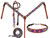 Showman Bright Color Beaded Tribal Design Leather Headstall & Breast Collar Set