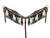 Showman Leather Headstall & Breast Collar Set w/ Teal Cut-Out Feather Design