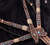 Showman Rawhide Braided Basketweave Tooled Headstall & Breast Collar Set w/ Turquoise Studs