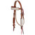 Showman Medium Leather Cowhide Overlay Browband Headstall & Breast Collar Set