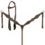 Showman Single Ear Chocolate Roughout Leather Headstall & Breast Collar Set w/ Teal Lacing